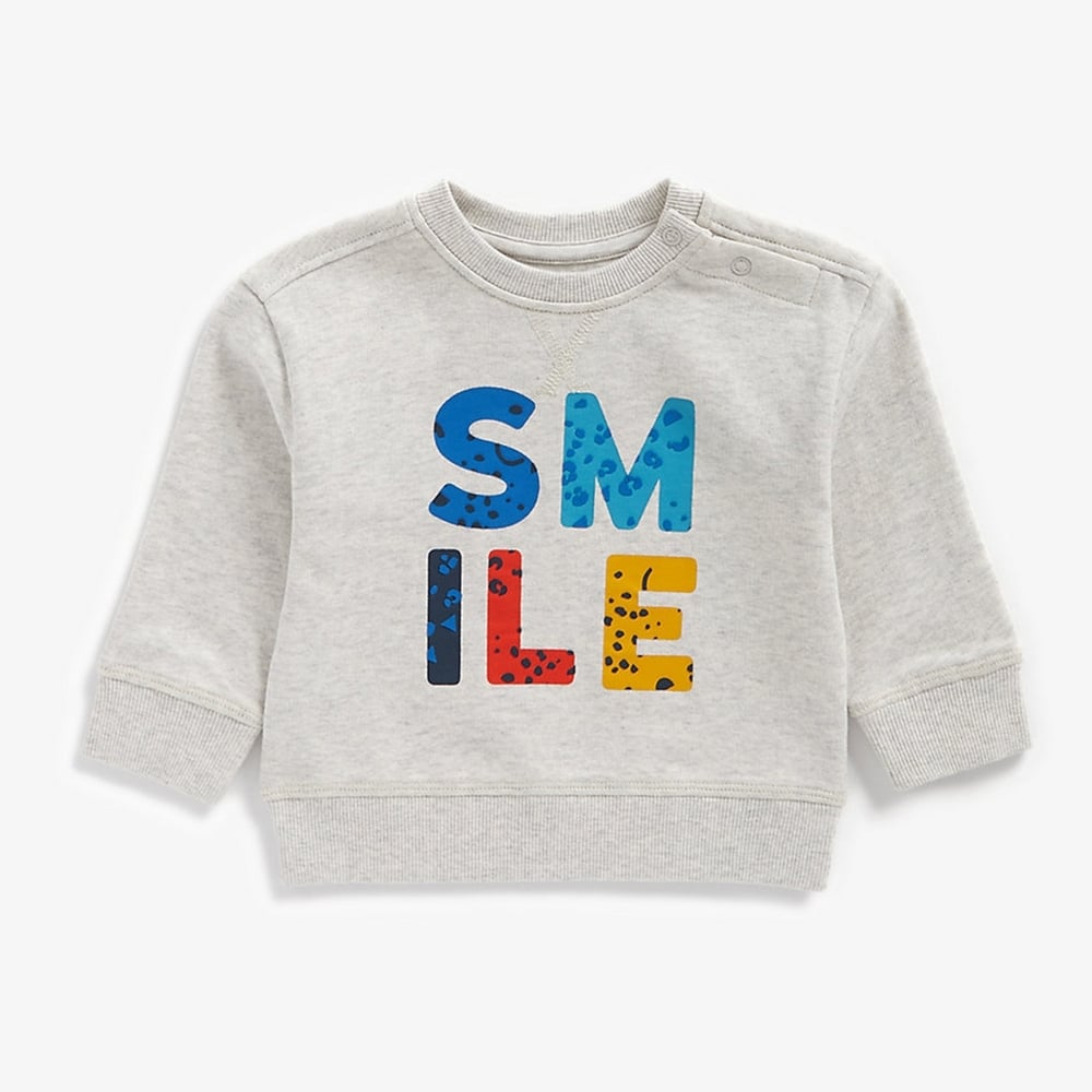 

Boys Full Sleeves Sweatshirt Text Print - Grey