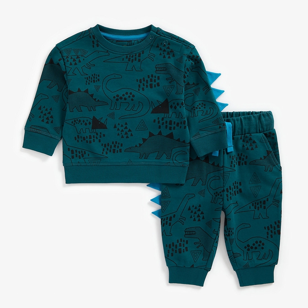 

Boys Full Sleeves Jog Set 3D Dino Spikes - Navy