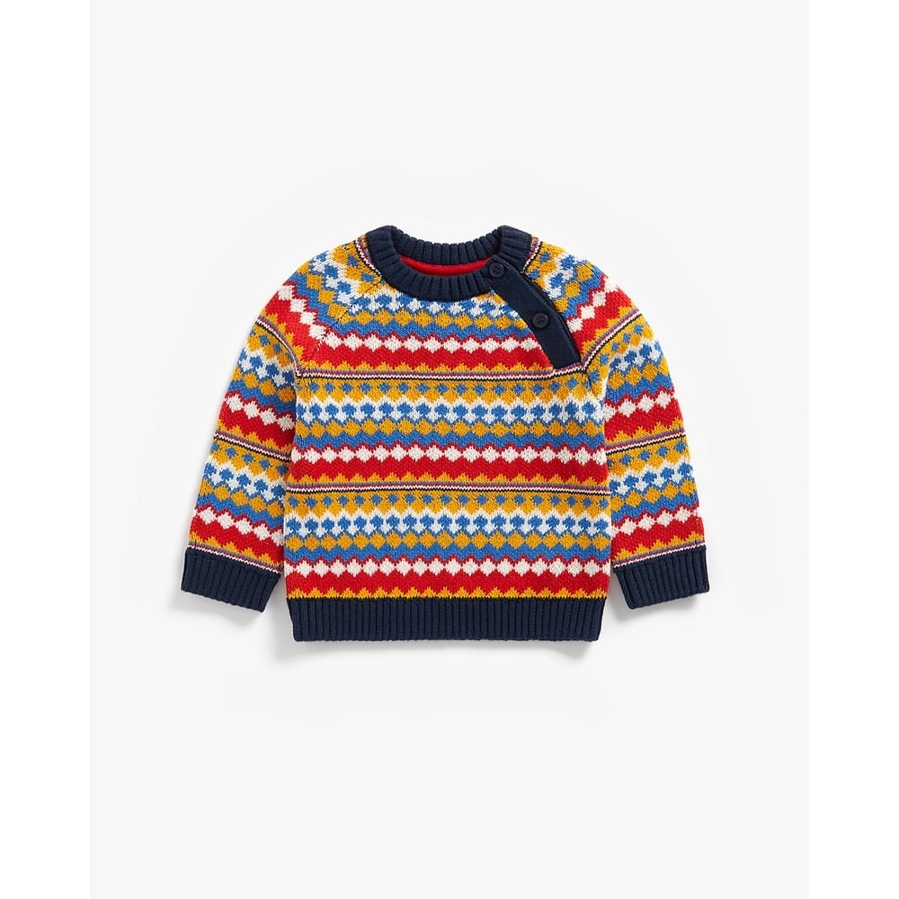 

Boys Full Sleeves Sweater Fair-Isle Design - Multicolor