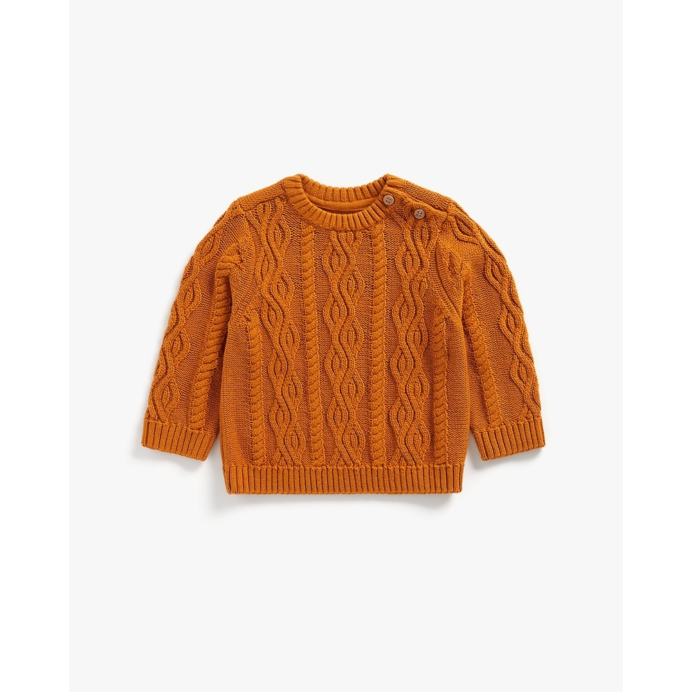

Boys Full Sleeves Sweater Cable Knit - Brown