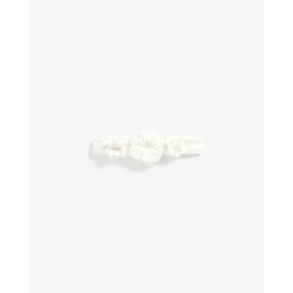 

Girls Headband 3D Flower Detail - White