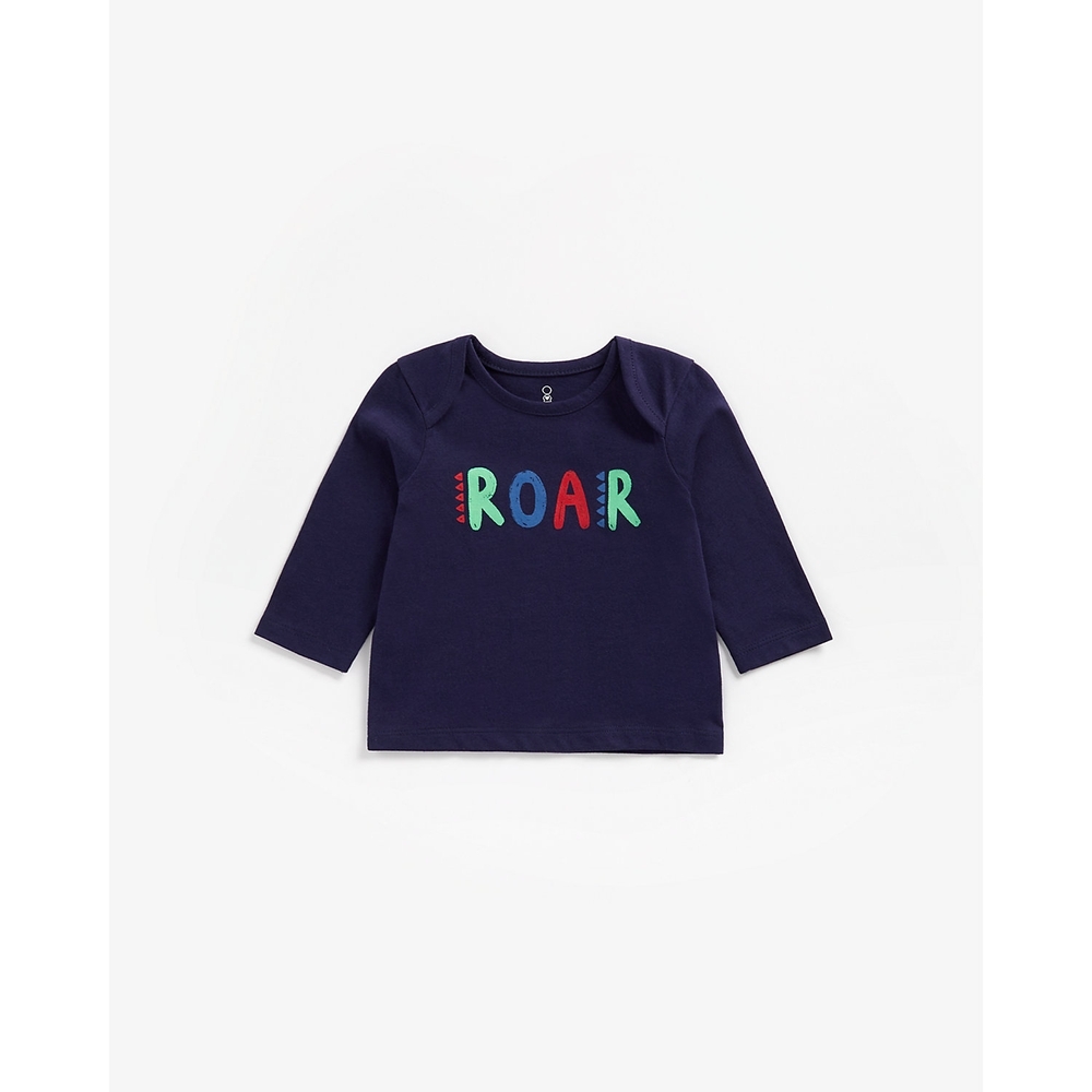 

Boys Full Sleeves T-Shirt Text Print - Navy