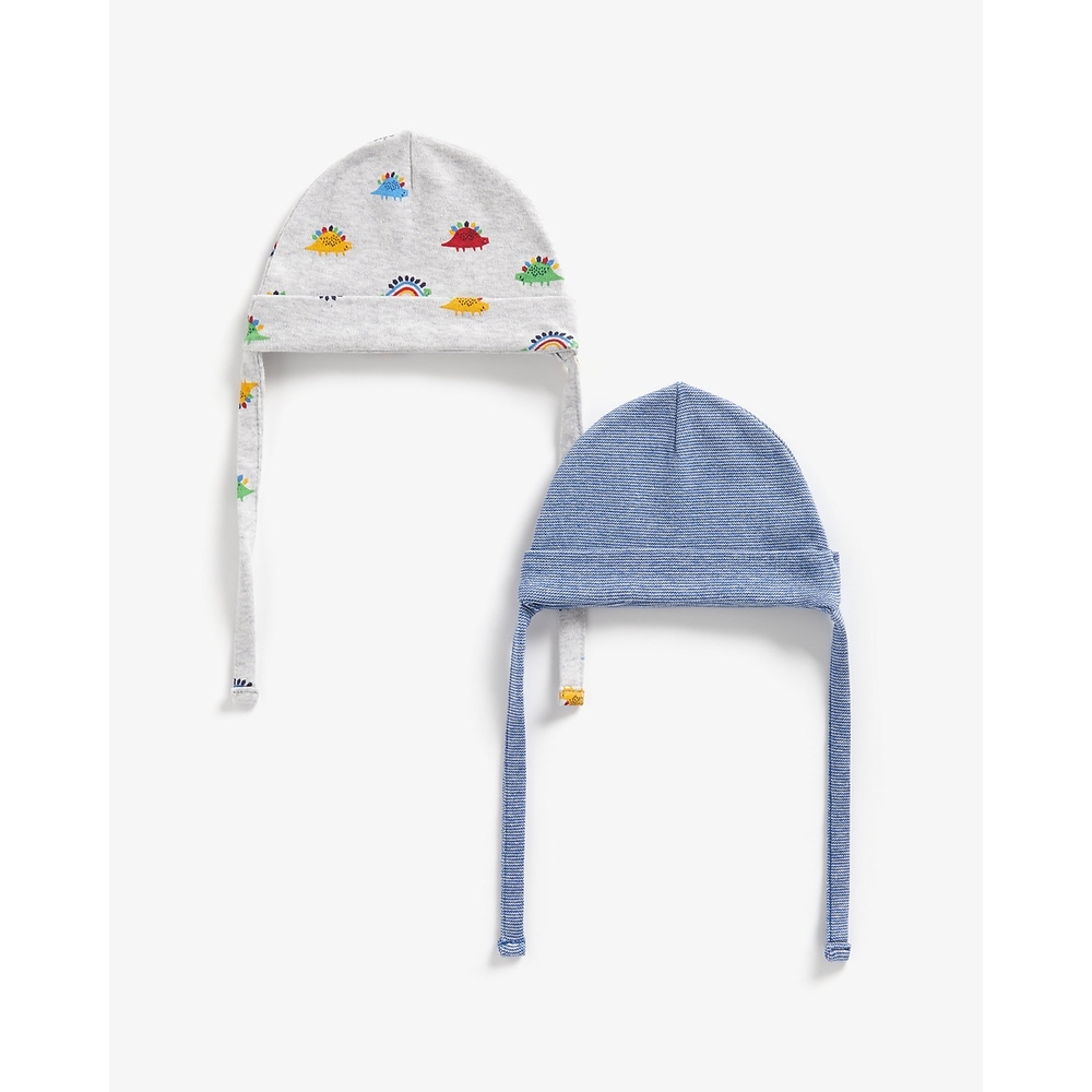 

Boys Hats With Ties Dino Print - Pack Of 2 - Multicolor