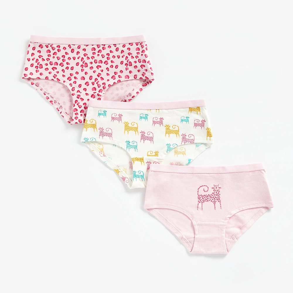 

Girls Briefs Leopard Print - Pack Of 3 - Pink