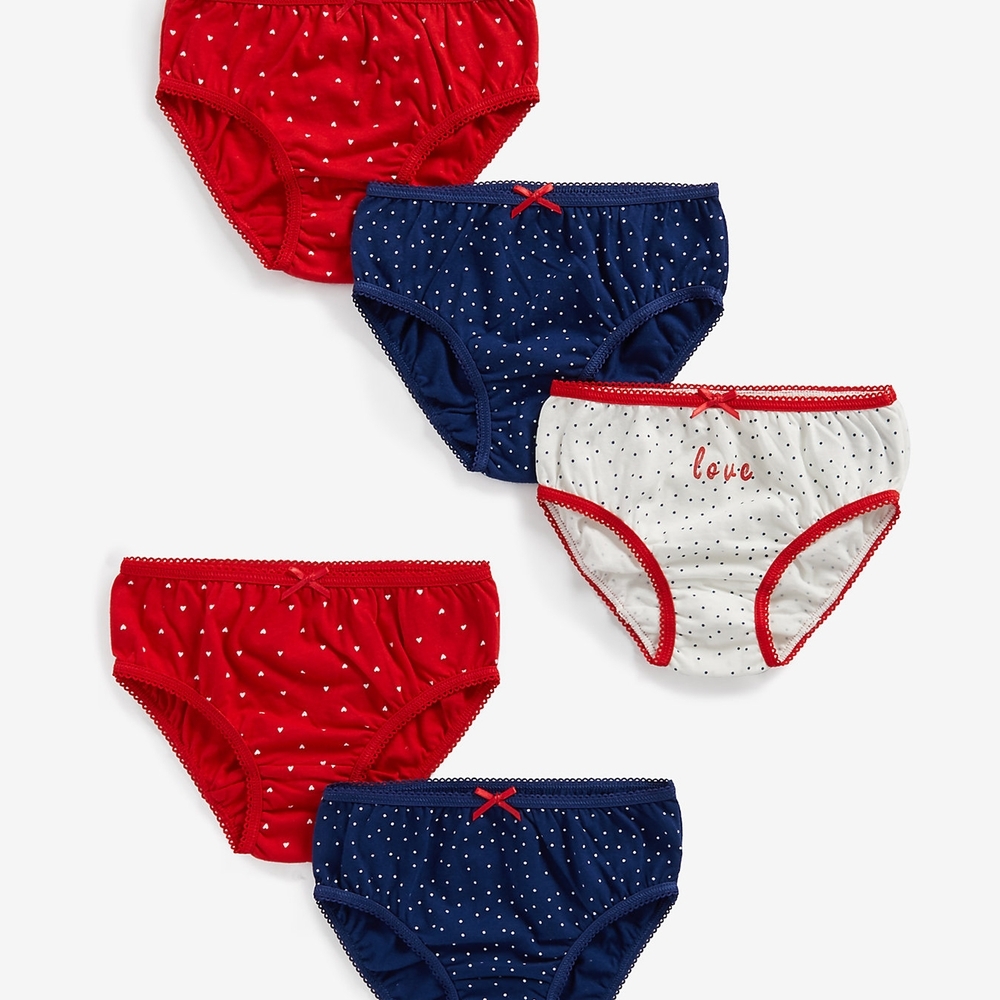 

Girls Briefs Polka Dot Print - Pack Of 5 - Multicolor