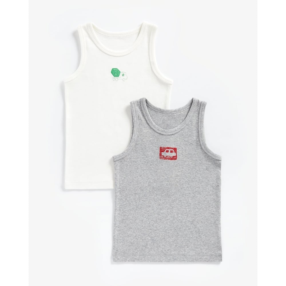 

Boys Sleeveless Vest Vehicle Print - Pack Of 2 - Multicolor