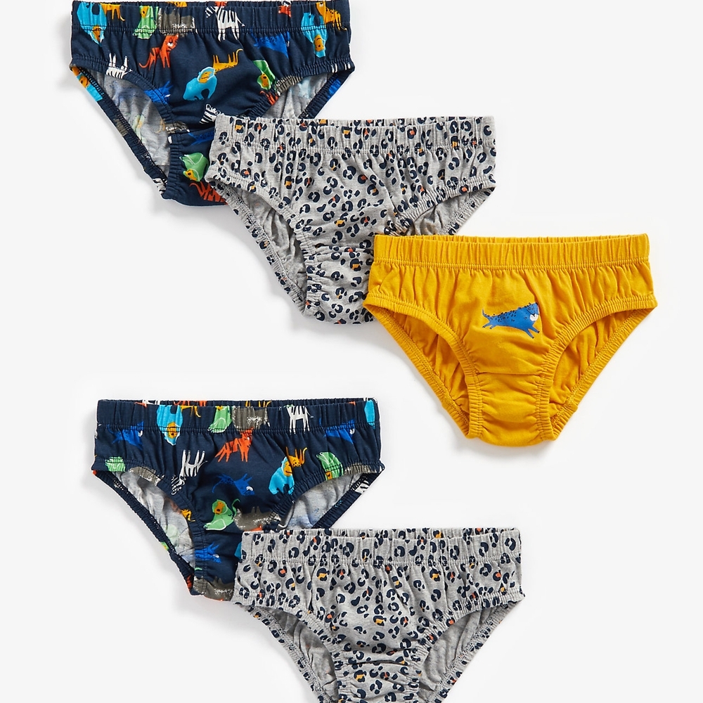 

Boys Briefs Animal Print - Pack Of 5 - Multicolor