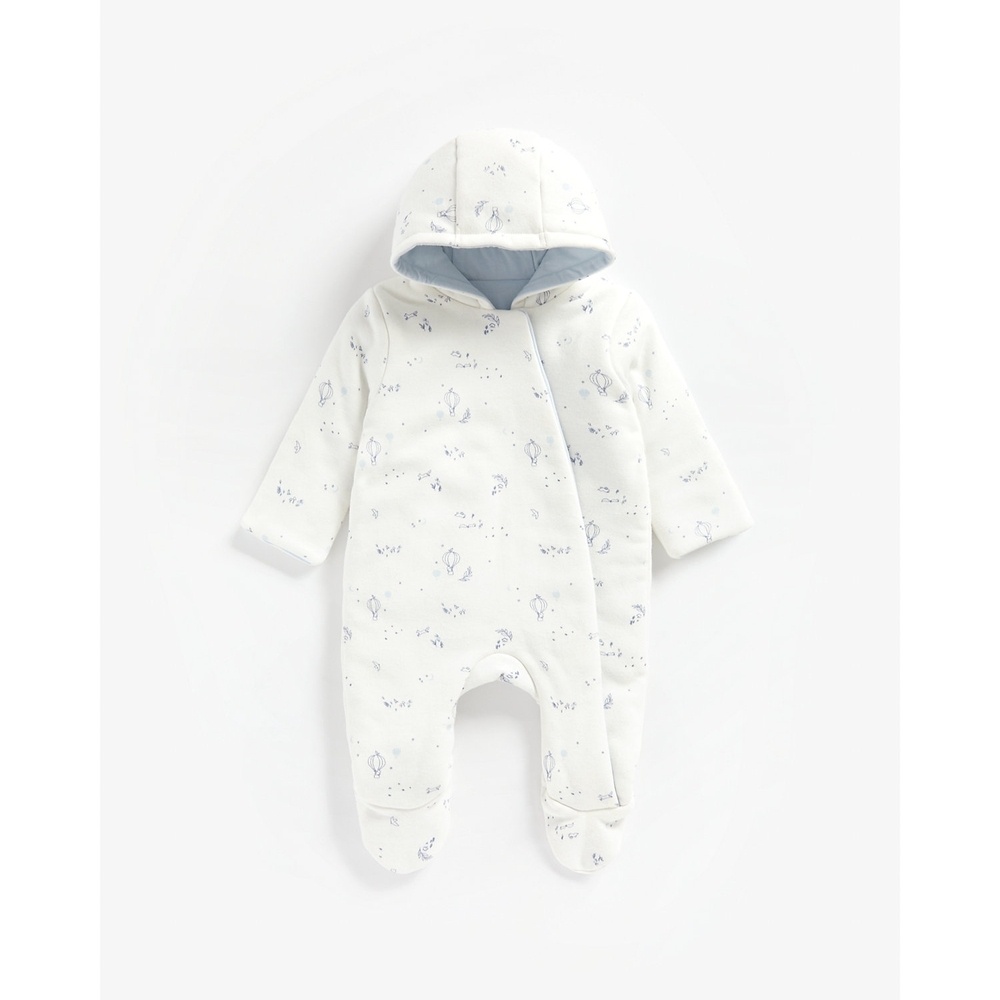 

Boys Full Sleeves Snowsuit Printed - White