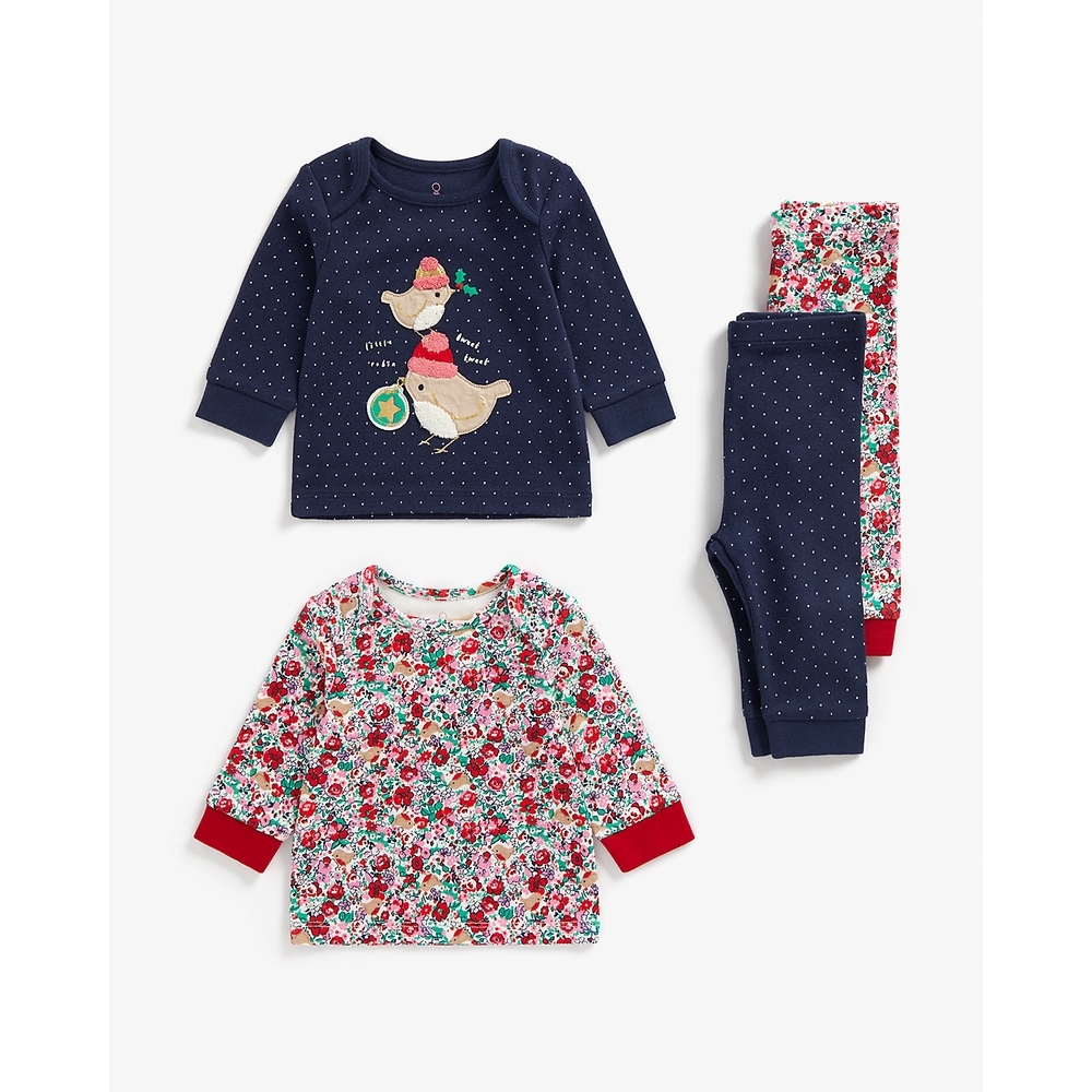

Girls Full Sleeves Pyjama Set -Pack of 2-Multicolor
