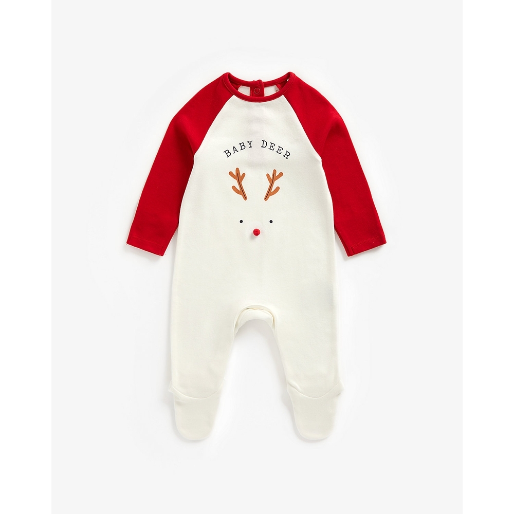 

Unisex Full Sleeves Sleepsuit Raglan Baby Dear-Multicolor