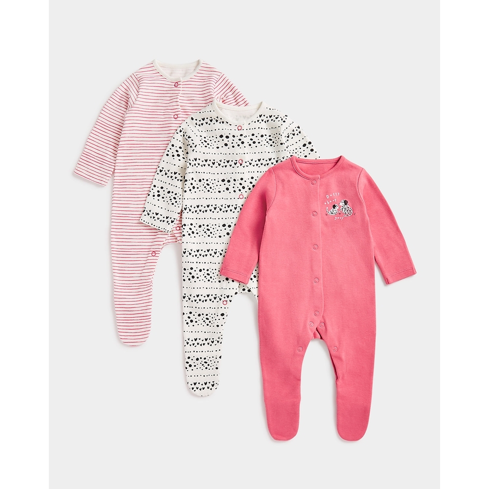 

Girls Full Sleeves Sleepsuits Front Open -Multicolor