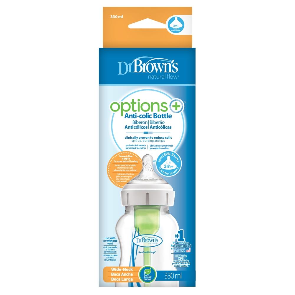 

Dr Brown's Wide-Neck Options+ Bottle Green 330ml