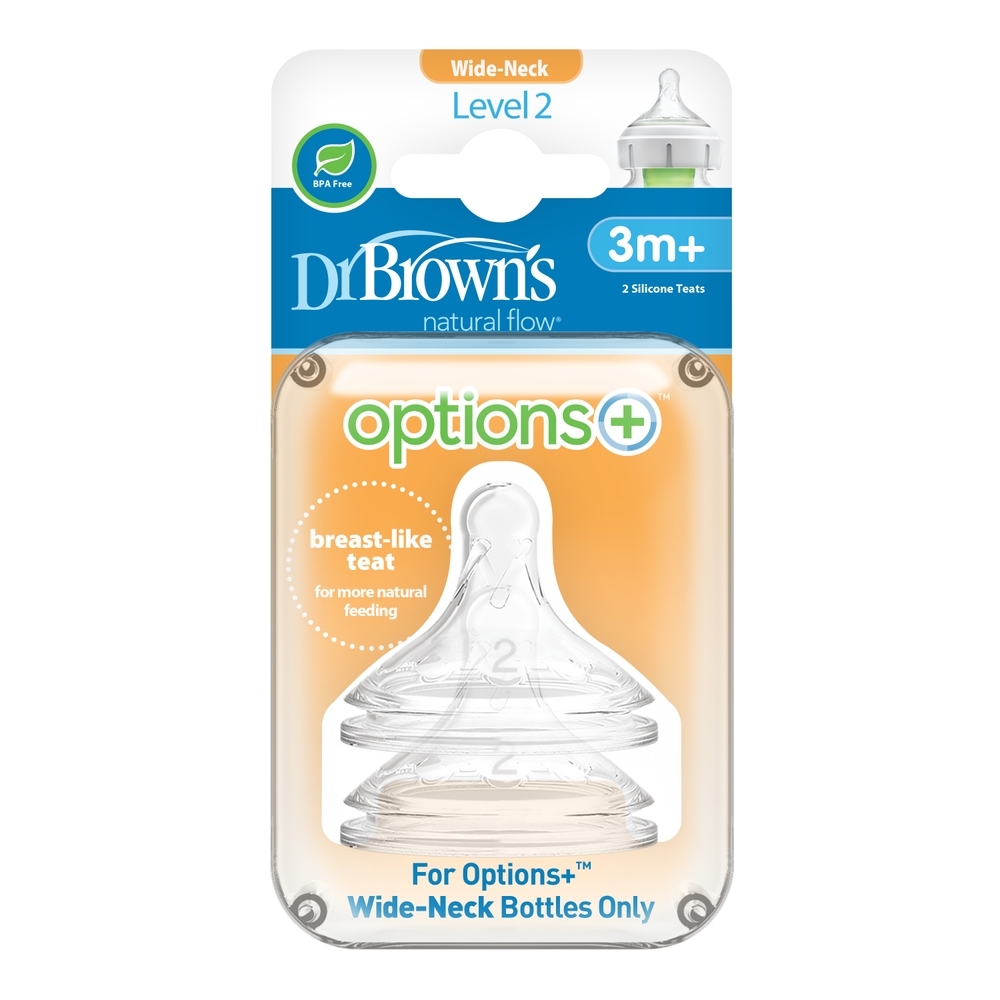 

Dr Brown's Level 2 Wide Neck Nipples Pack of 2