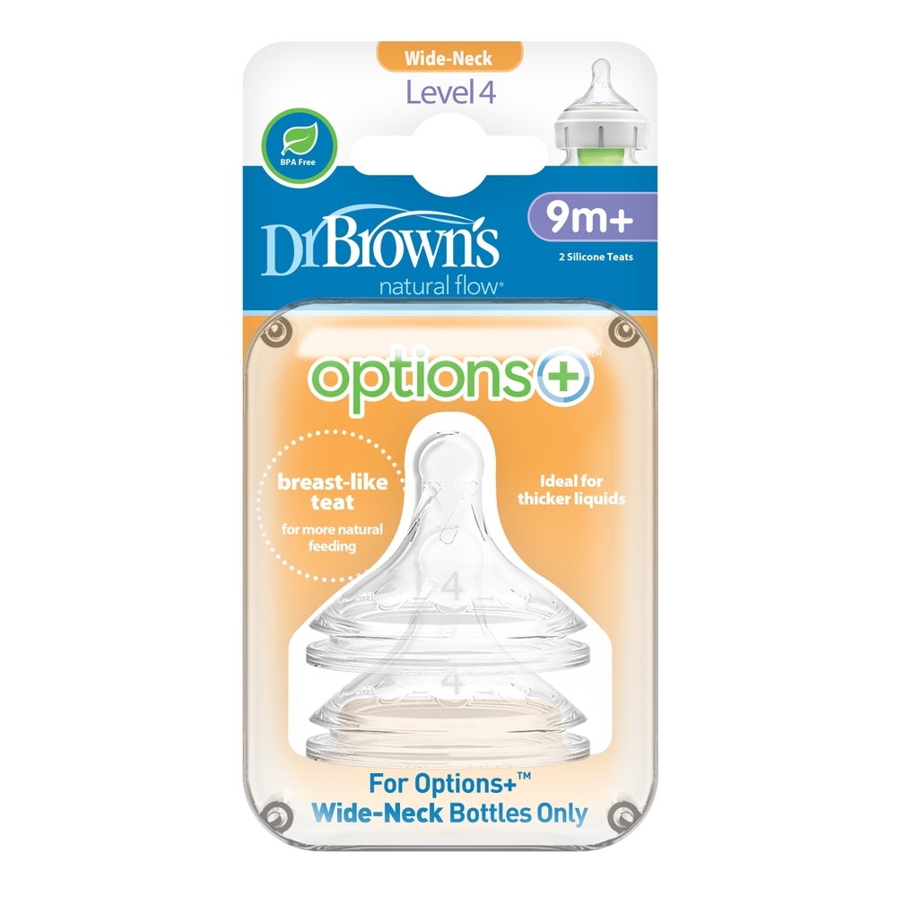 

Dr Brown's Level 4 Wide Neck Nipples Pack of 2