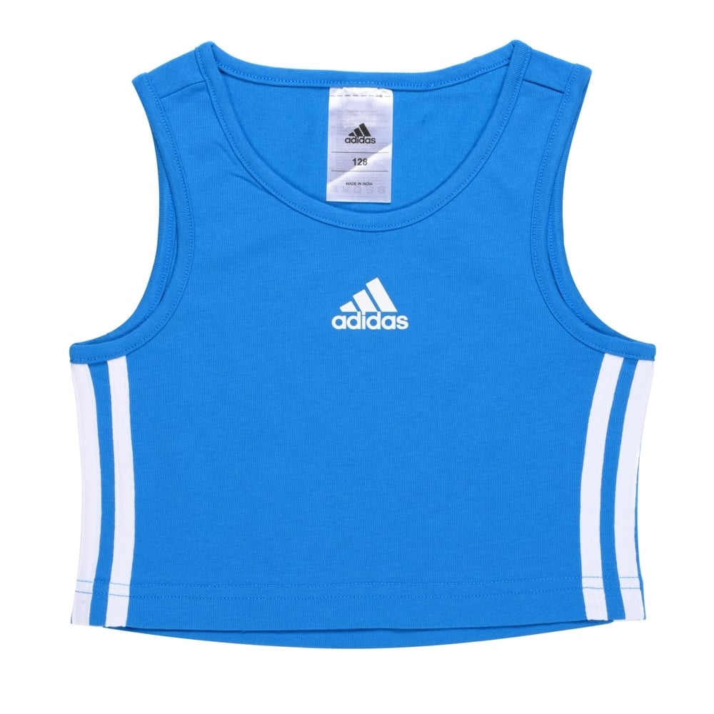 

Adidas Girls Crop Tank Top T-Shirts-Blue