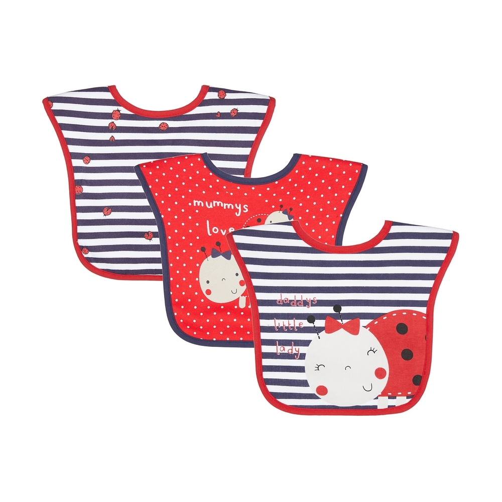

Mothercare ladybird toddler bibs red pack of 3
