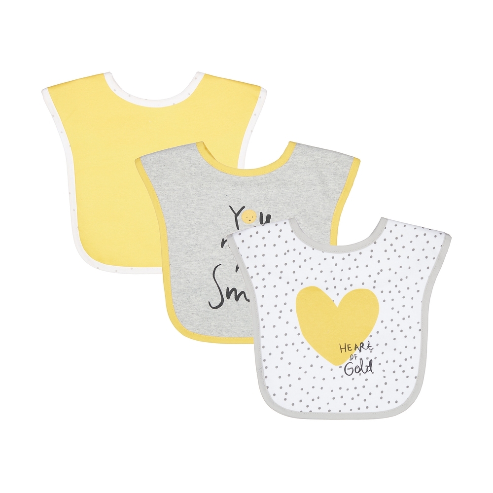 

Mothercare slogan toddler bibs multicolor pack of 3