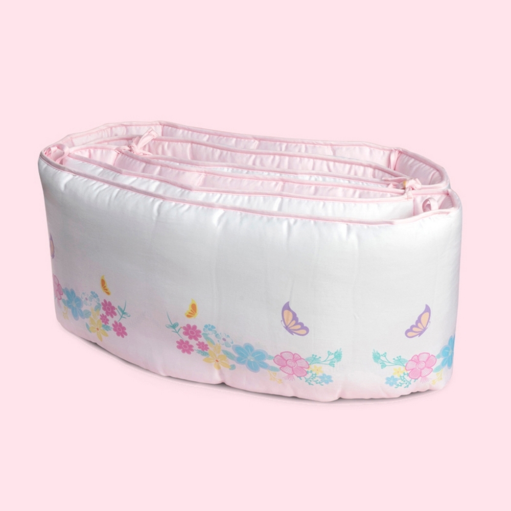 

Fancy fluff unicorn cot half bumper pink