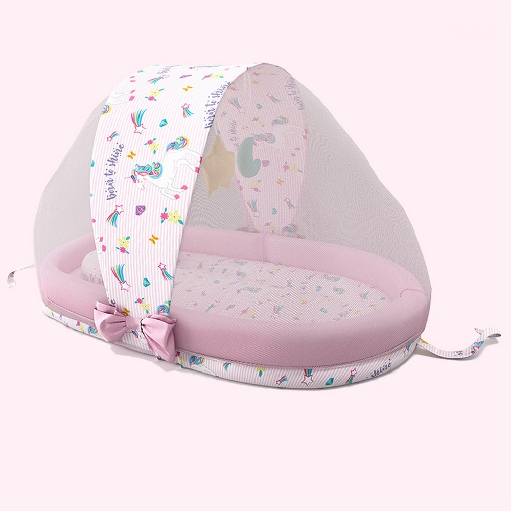 

Fancy fluff unicorn baby mosquito net set pink