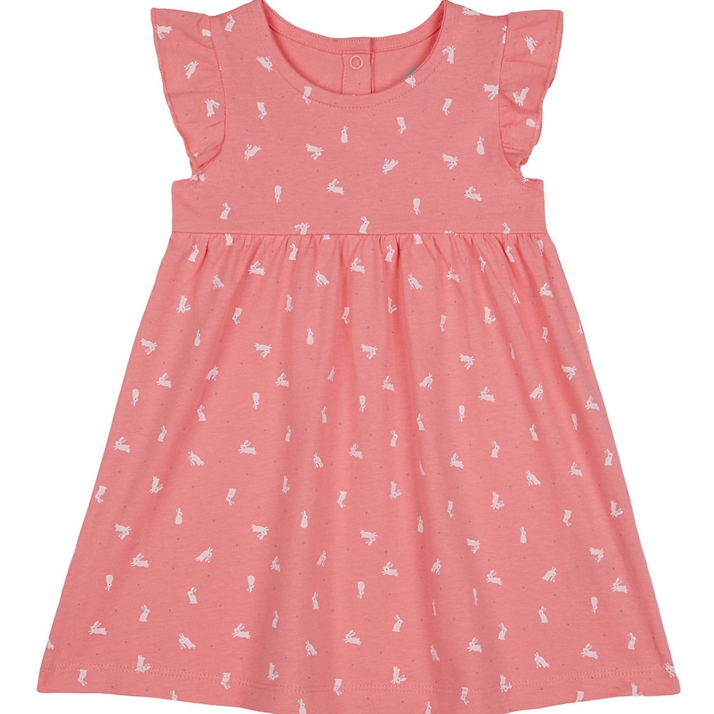 

Girls Sleeveless Casual dress-Printed Pink