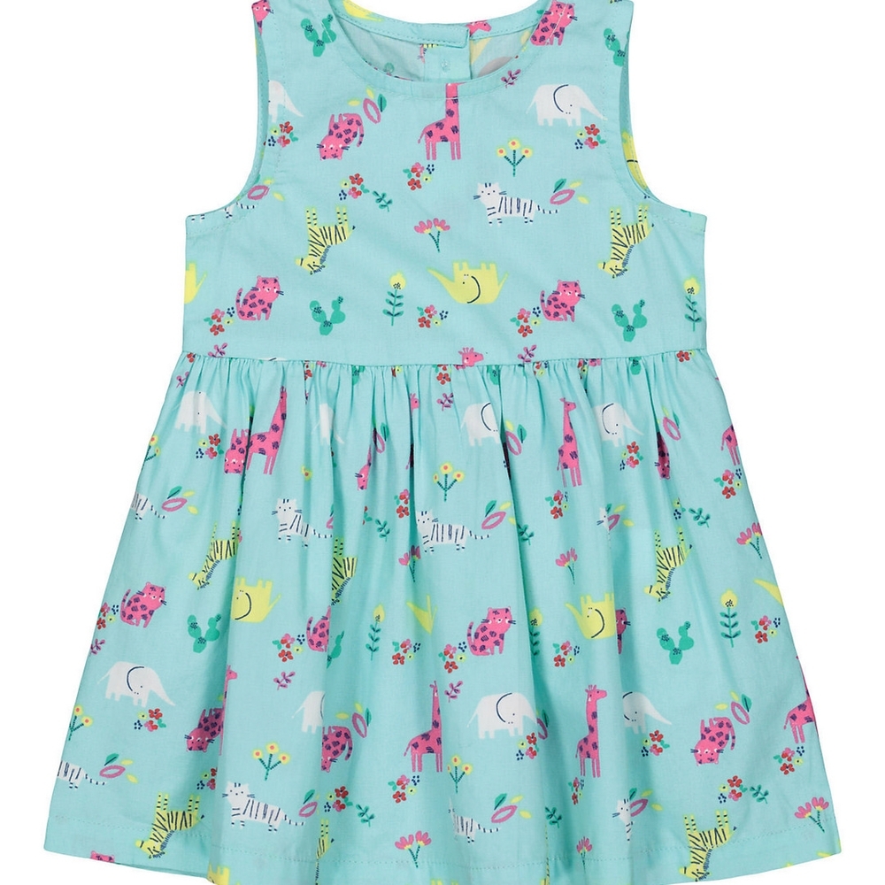 

Girls Sleeveless Casual dress- Multicolored