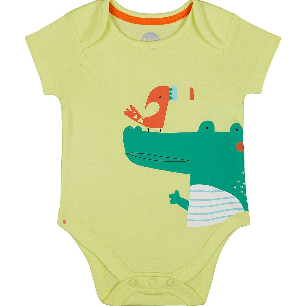 

Boys Half sleeve Bodysuit-Printed Yellow