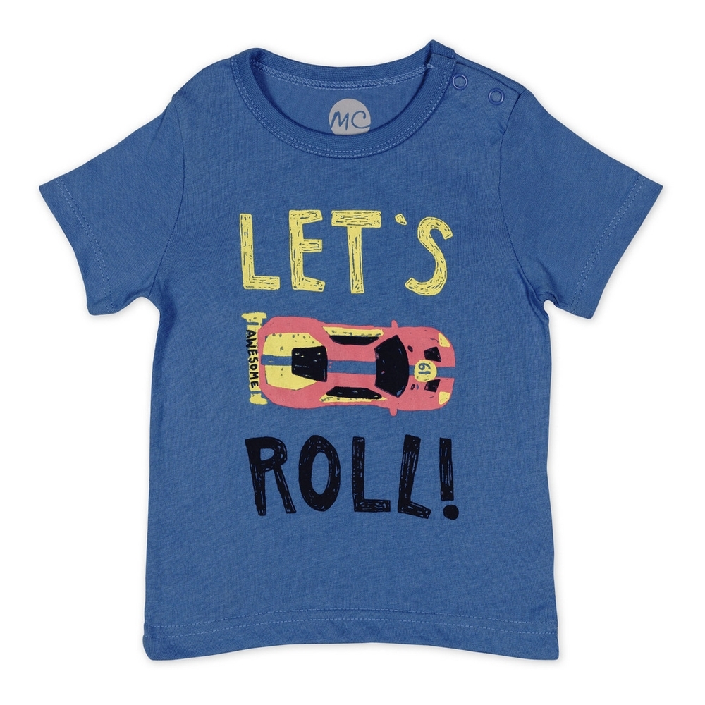 

Boys Half sleeve Round neck tee-Printed Blue