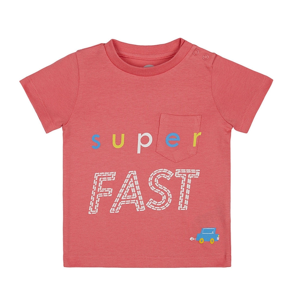 

Boys Half sleeve Round neck tee-Printed Pink