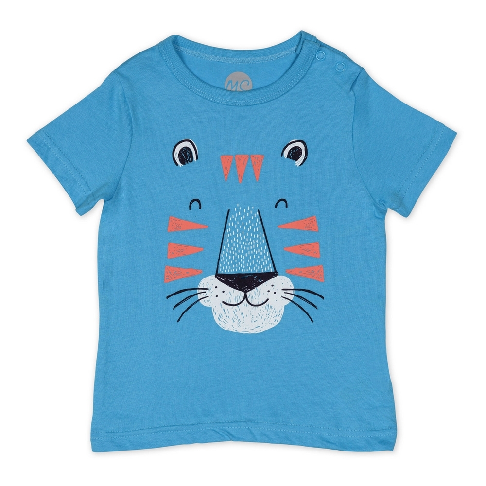 

Boys Half sleeve Round neck tee-Printed Blue
