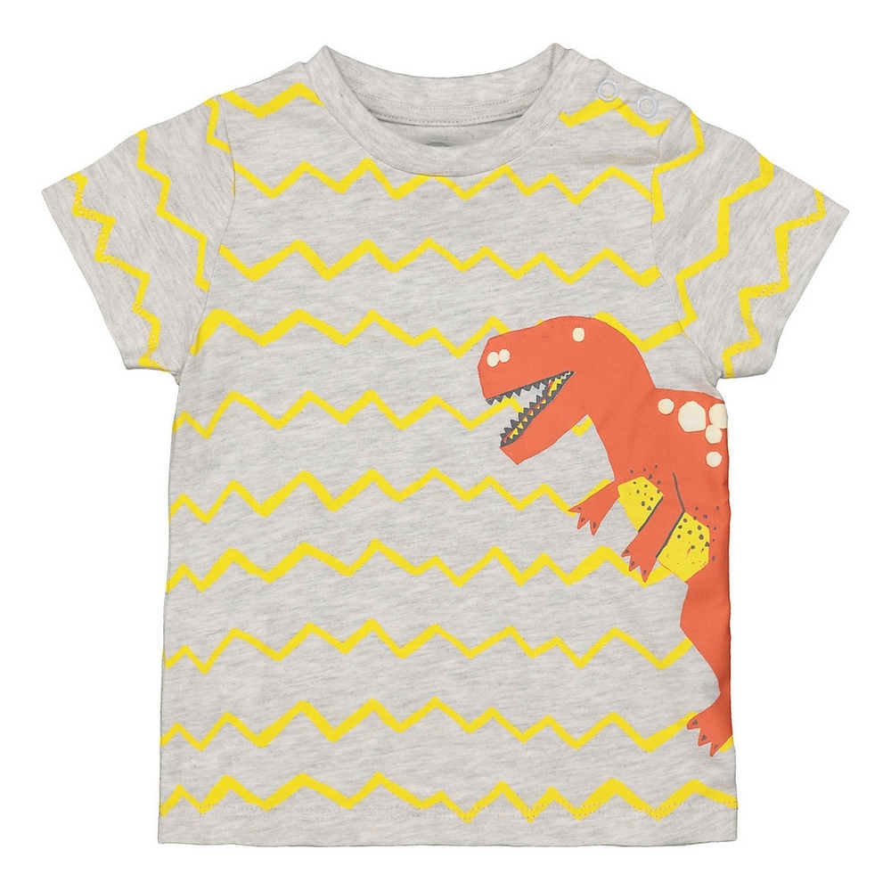 

Boys Half sleeve Round neck tee-Printed Grey