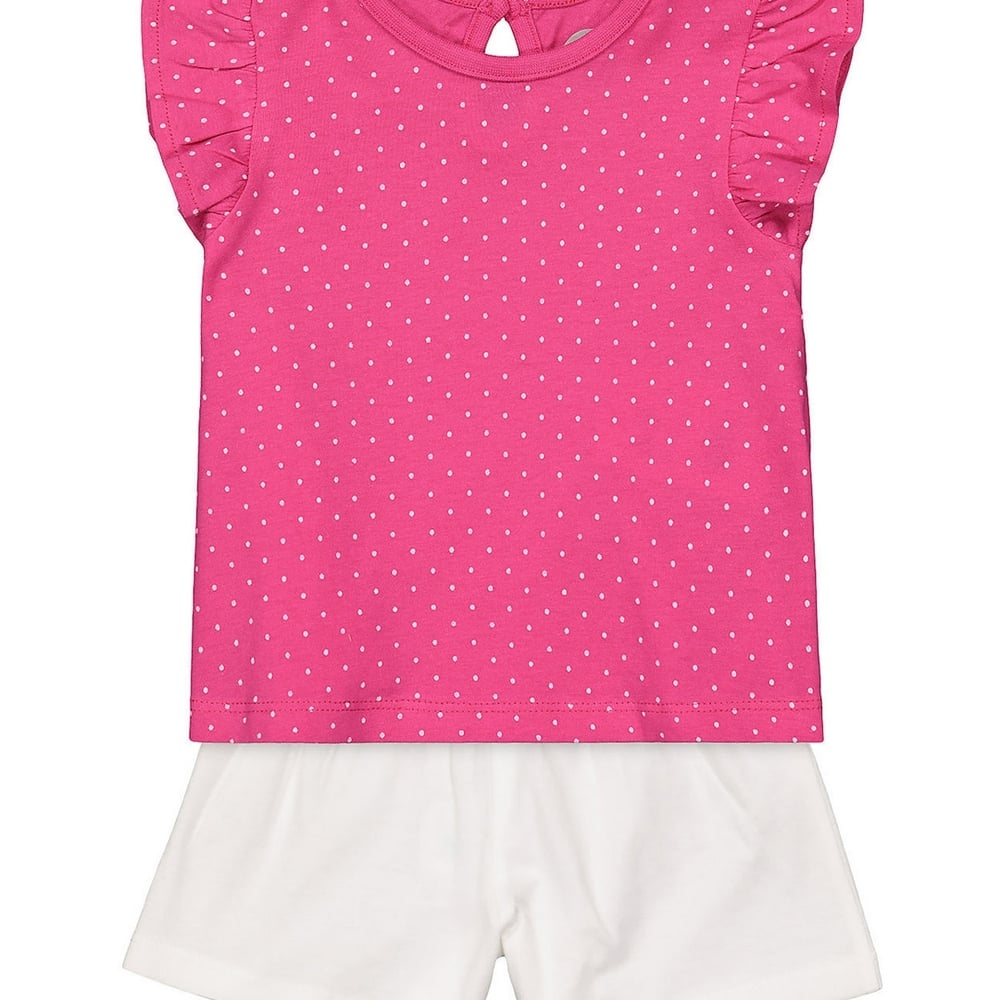

Girls Pink top and white shorts