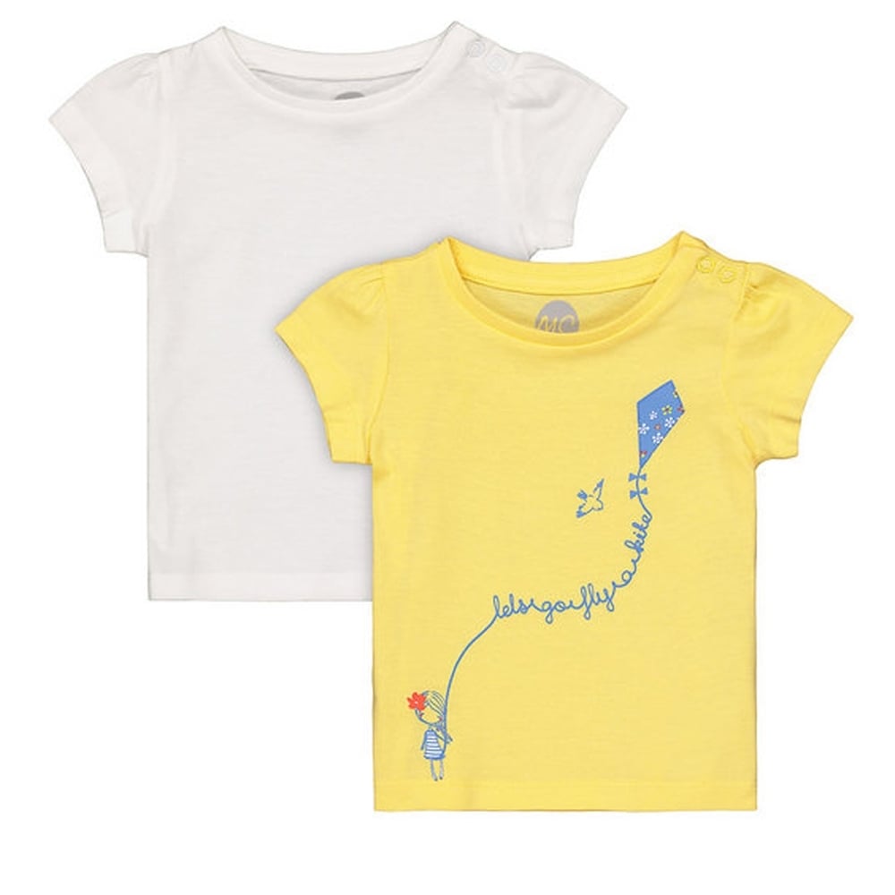 

Girls Half sleeve Round neck tee- Multicolored