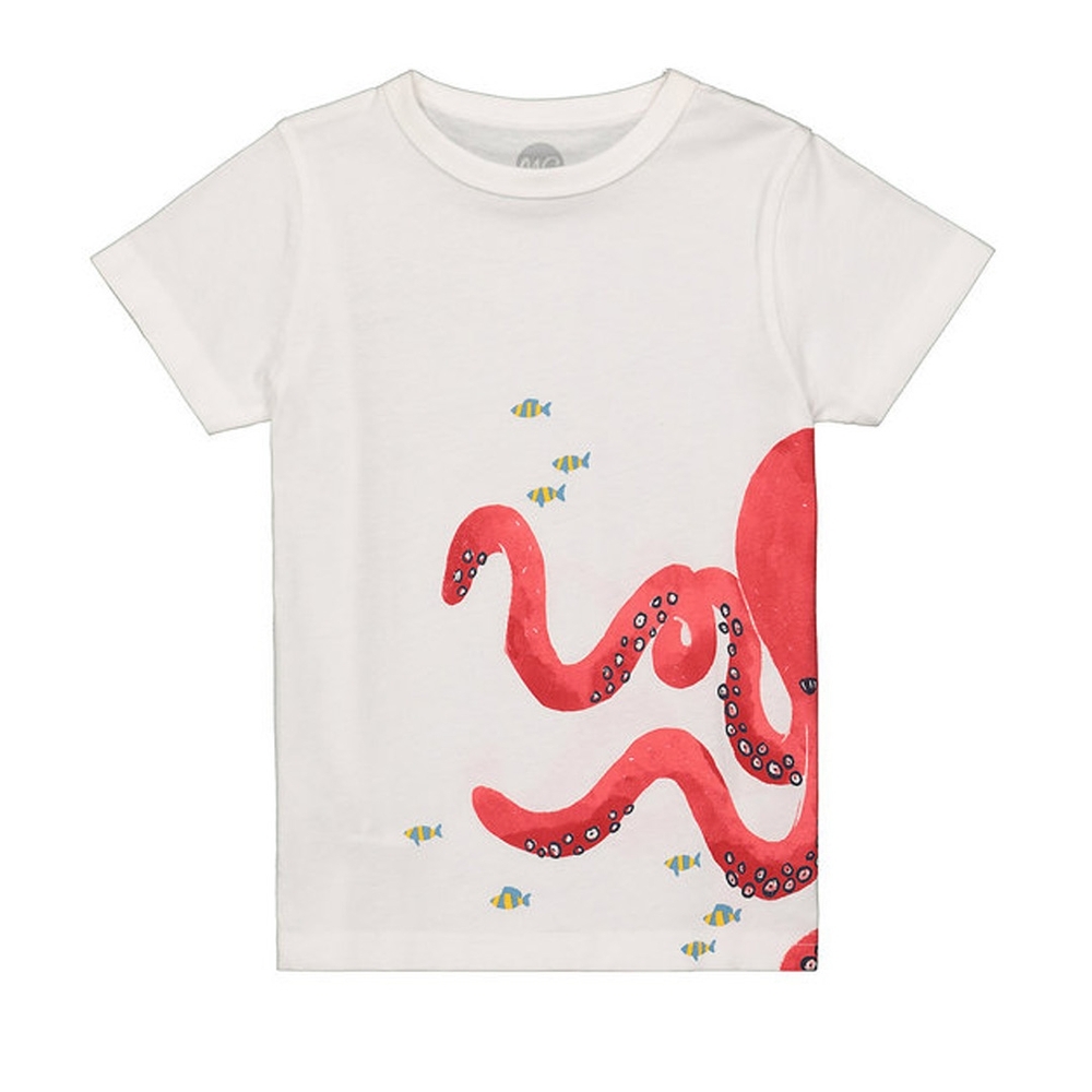 

Boys Half sleeve Round neck tee-Printed White