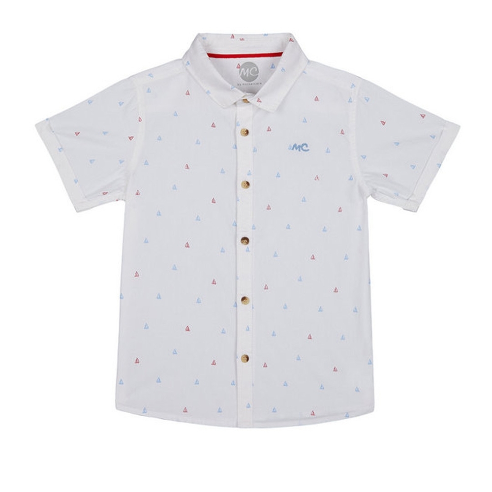 

Boys Half sleeve Shirt-Printed White
