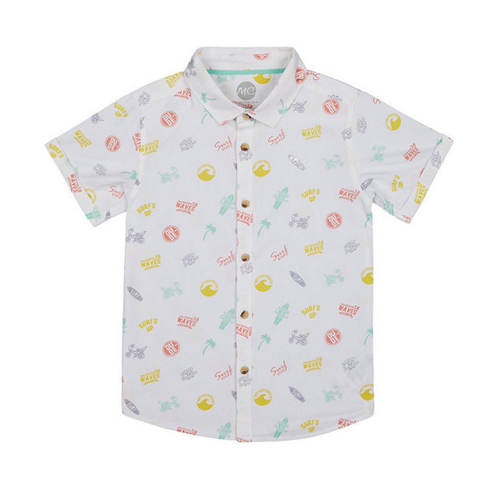 

Boys Half sleeve Shirt-Printed White
