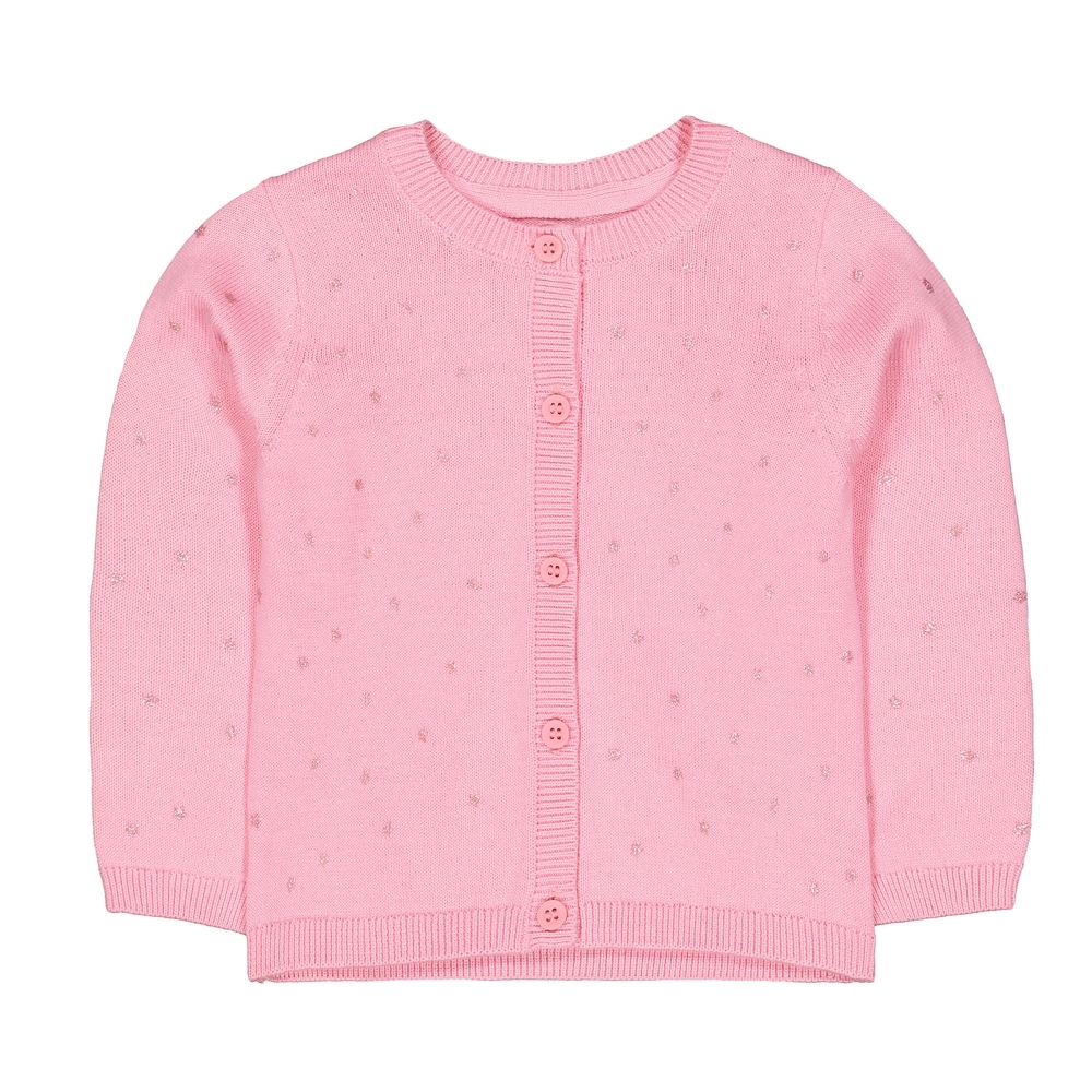

Girls Full Sleeves Cardigan Sparkle Print - Pink