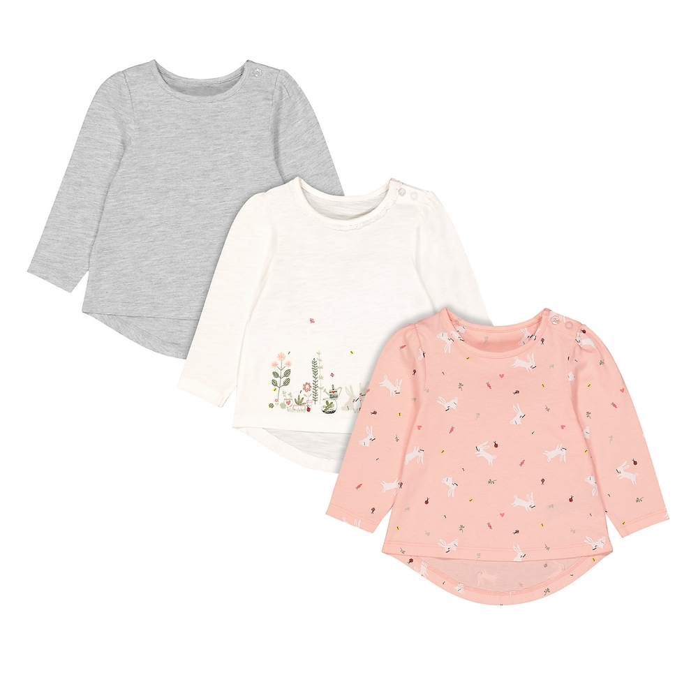 

Girls Full Sleeves Tops -Pack of 3-Multicolor