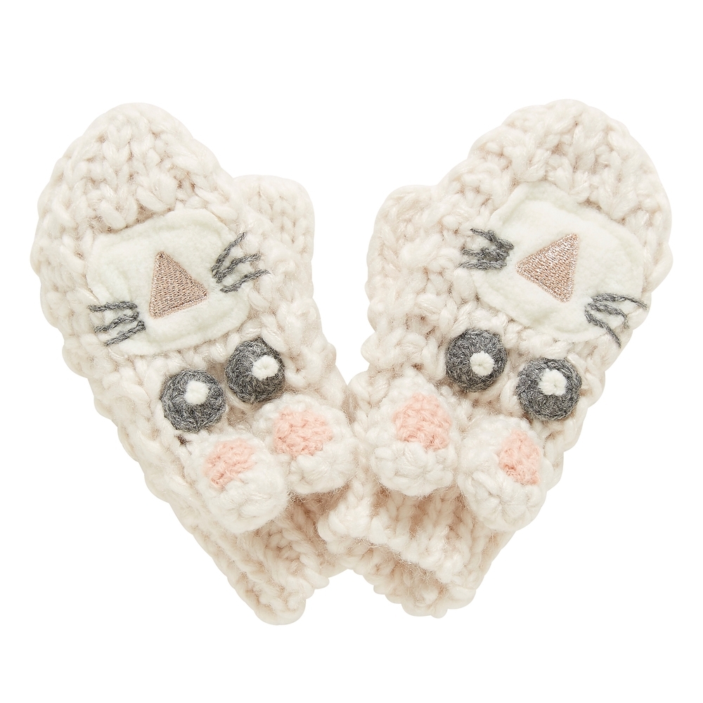 

Girls Novelty Rabbit Mitts - Cream