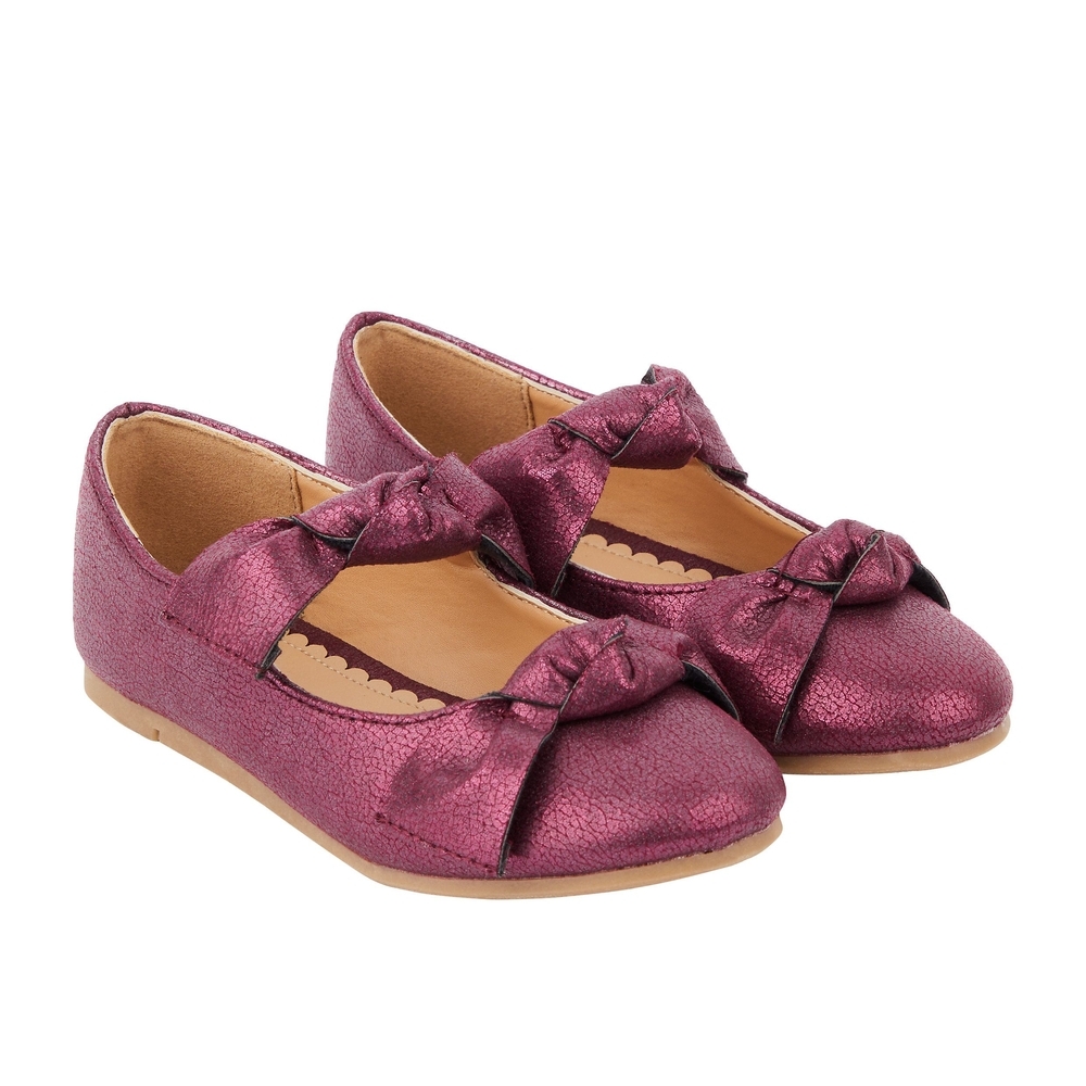 

Sparkle Double Bow Shoes - Berry