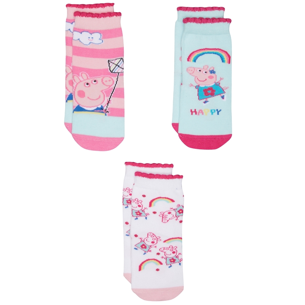 

Girls Peppa Pig Socks - 3 Pack - Multicolor