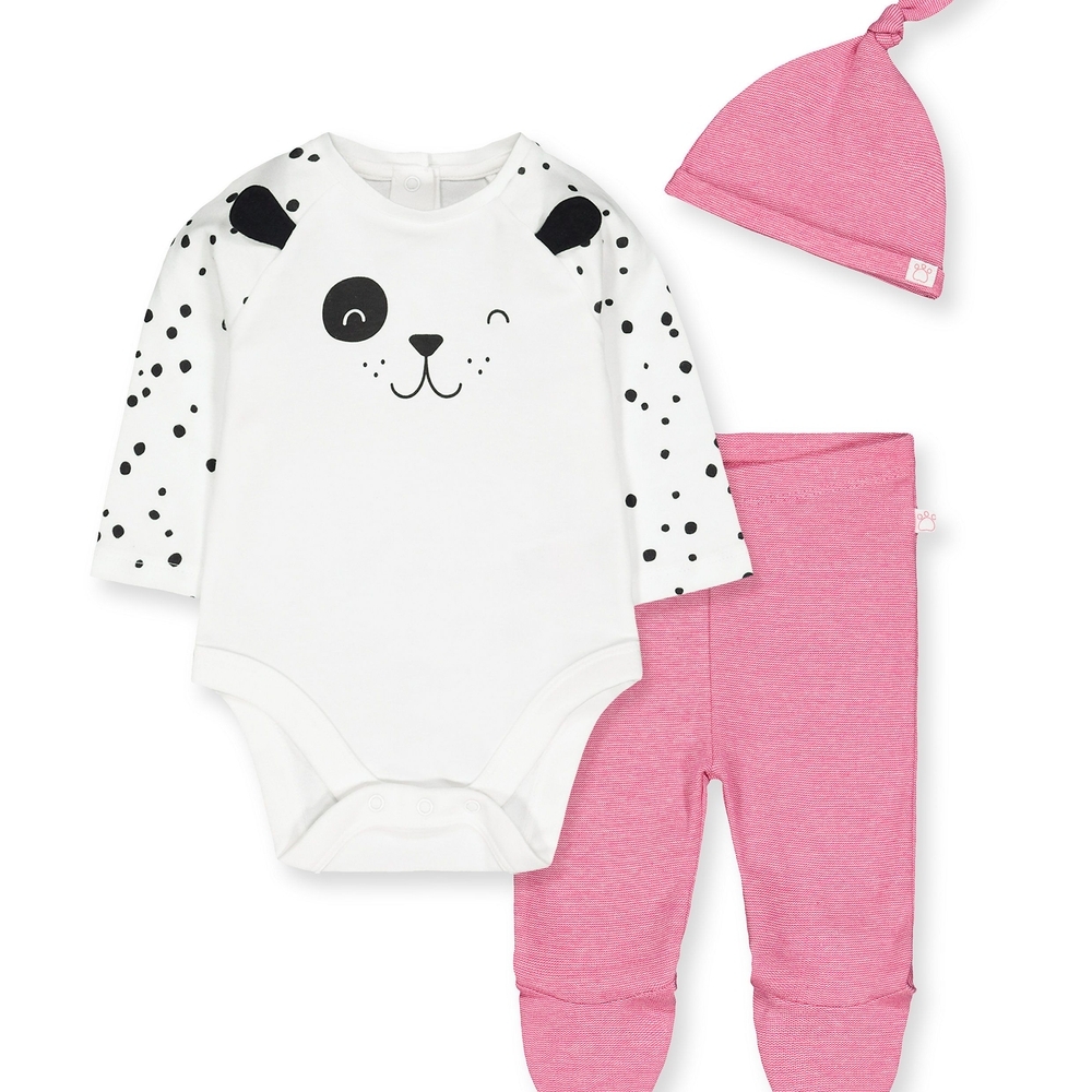 

Girls Full Sleeves Spotty Puppy 3 Piece Set - Multicolor