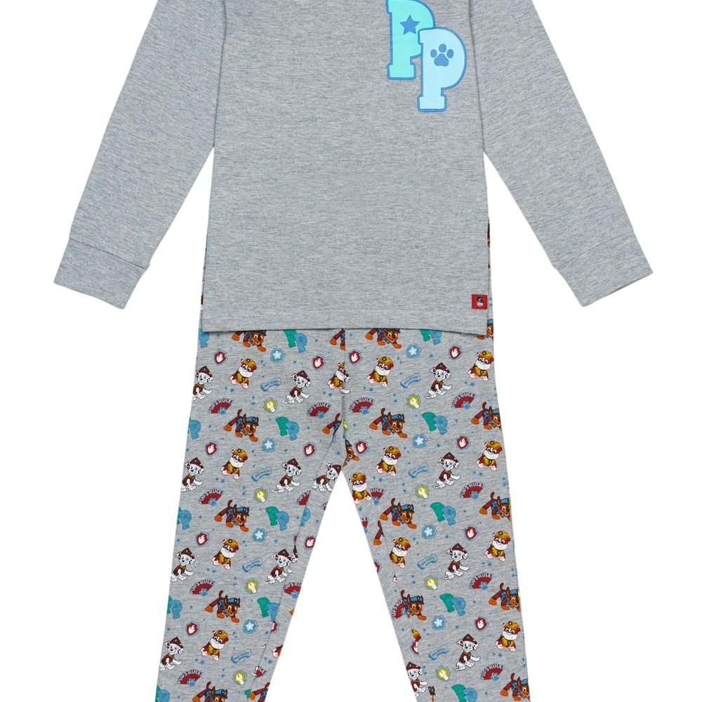 

H by Hamleys Boys Full Sleeves Pyjama Set Paw Print -Grey
