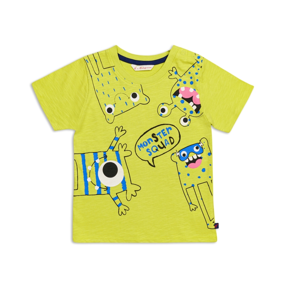 

H by hamleys baby boy monster play t-shirt- green pack of 1
