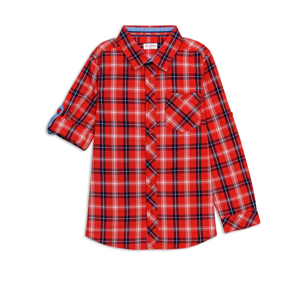 

H by hamleys heritage boys stretcH shirt -check pattern pack of 1