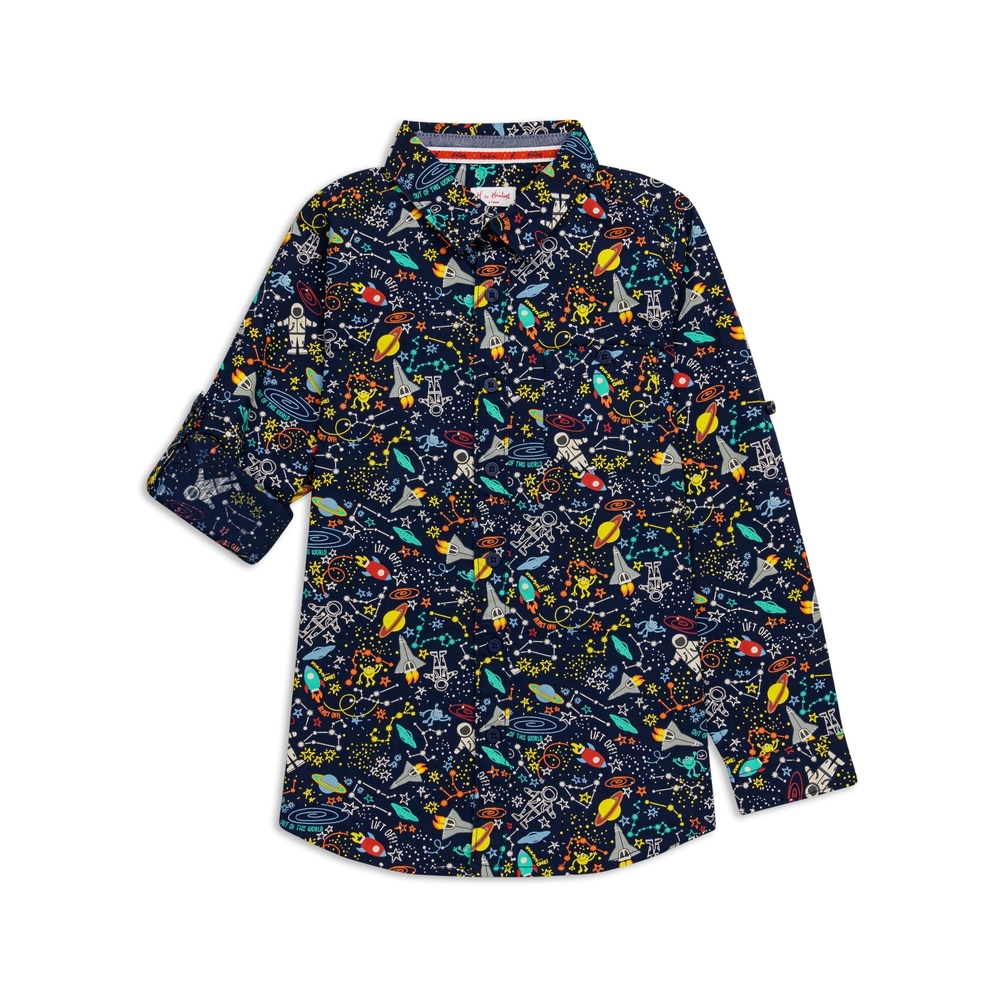 

H by hamleys boys space print shirt -multi pack of 1