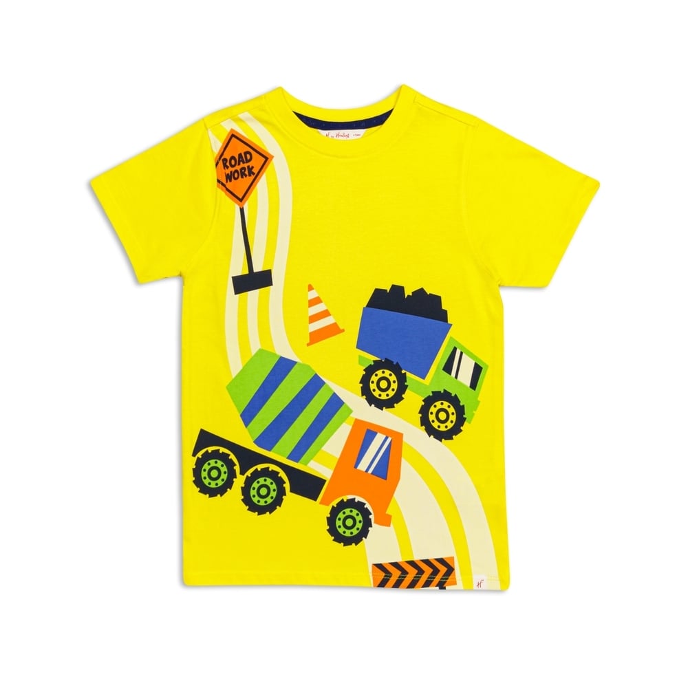 

H by hamleys boys game print t-shirt-yellow pack of 1