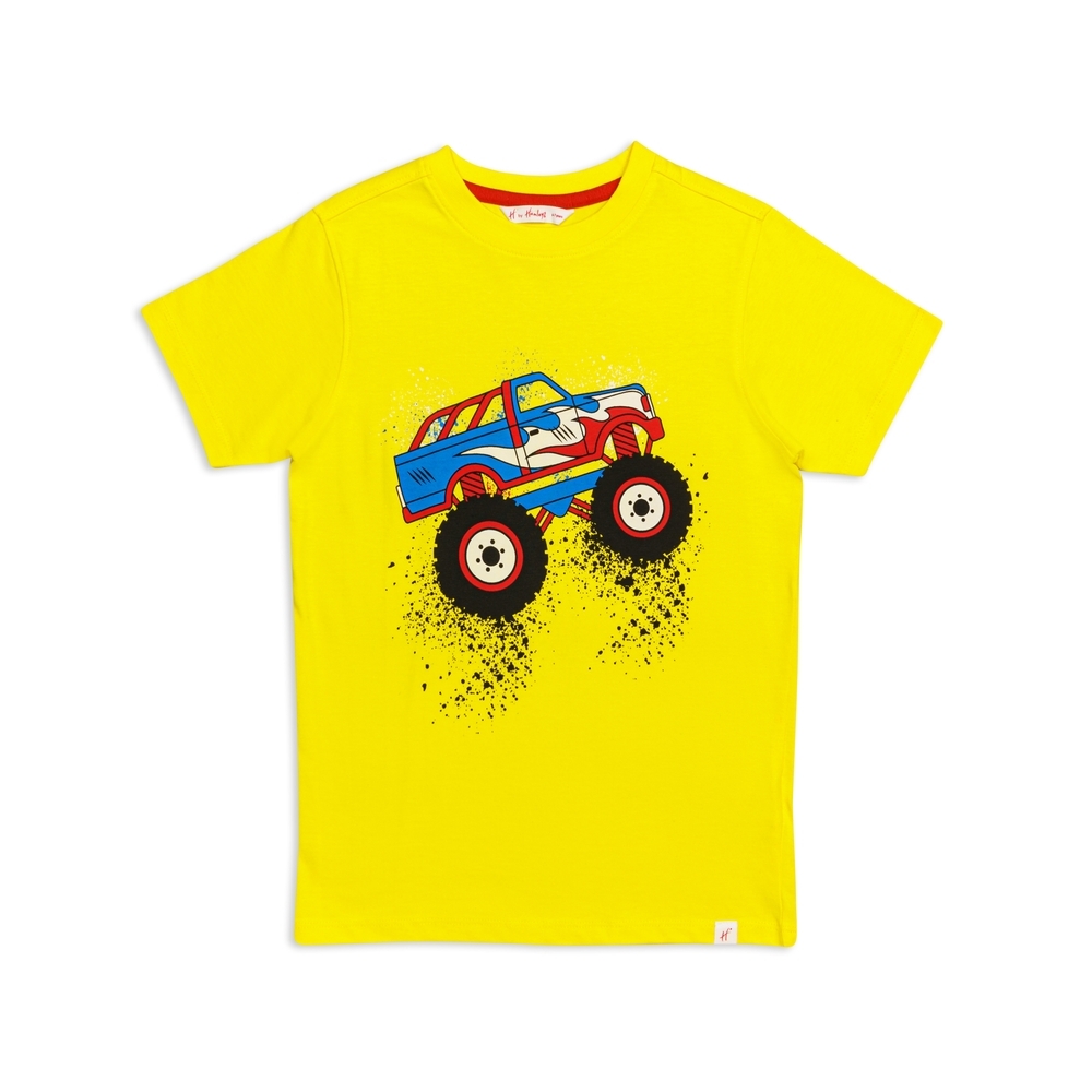 

H by hamleys boys game print t-shirt-yellow pack of 1