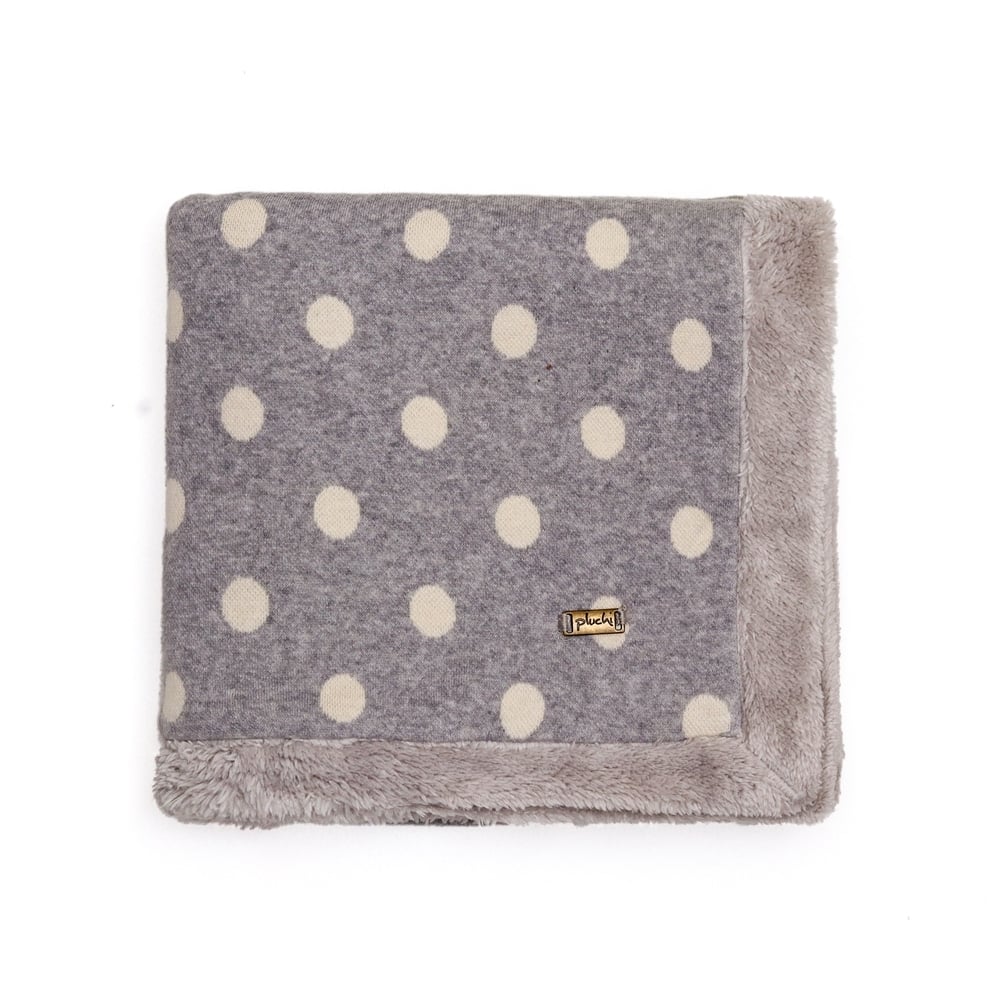 

Pluchi Faux Fur Blanket Fun with Dots Grey Melange