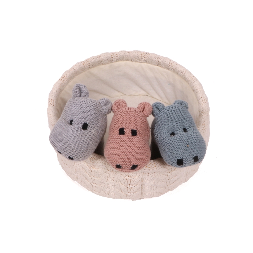 

Pluchi Rattle Hippo Knitted Toy Nimbus Cloud