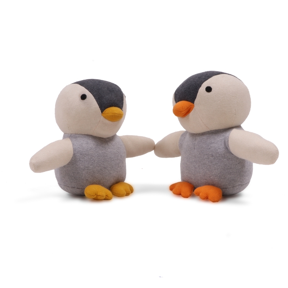 

Pluchi Penguin Cotton Knitted Stuffed Toy Yellow&amp Grey